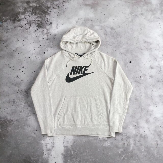 Ladies Grey Nike Spell Out Hoodie - M