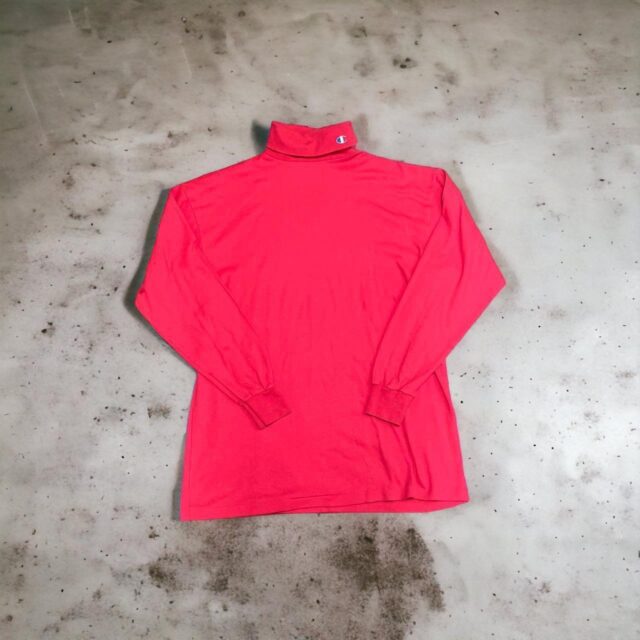 Vintage Men's Champion Red Turtle Neck Top - XL