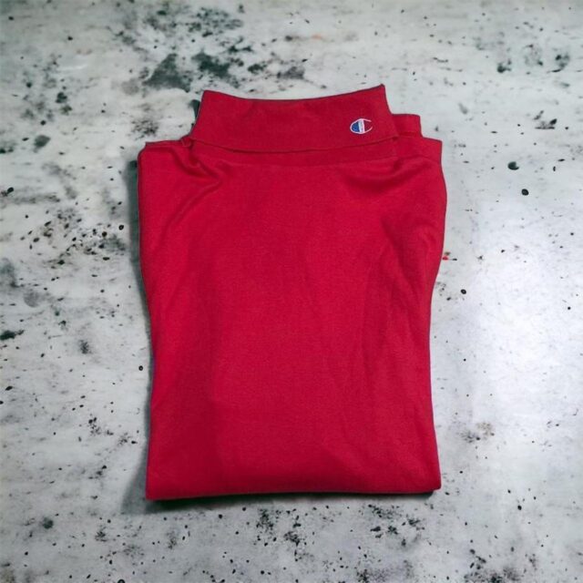 Vintage Men's Champion Red Turtle Neck Top - XL