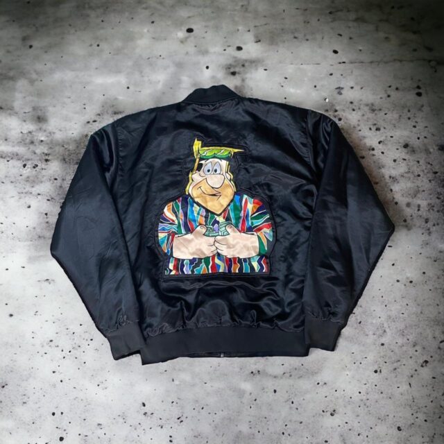 Vintage Rare 90s Flintstones Bomber Jacket - M