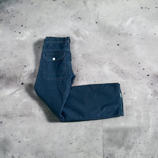 Mens Vintage Y2K Double Knee Baggy Workwear Jeans - L