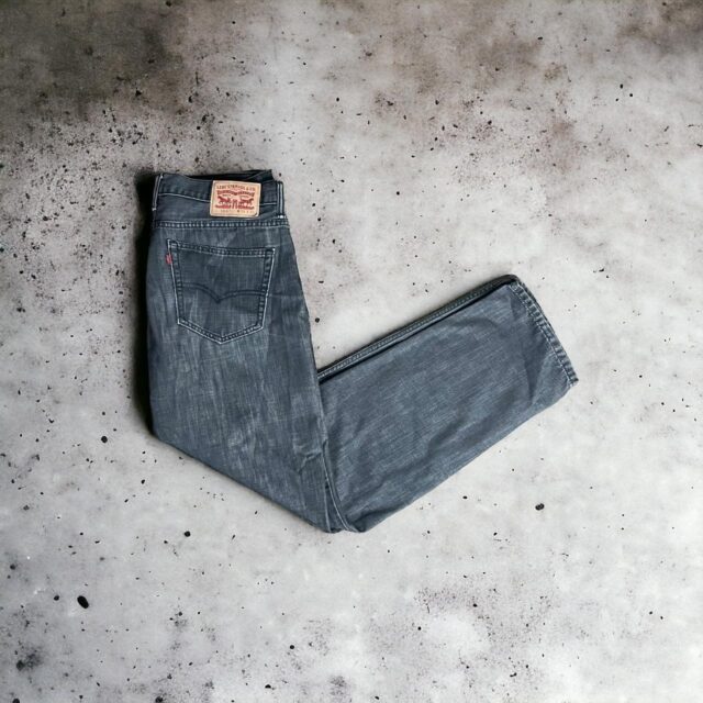 Men's Vintage Y2K Grey Denim Levi's 504 Jeans - 36"