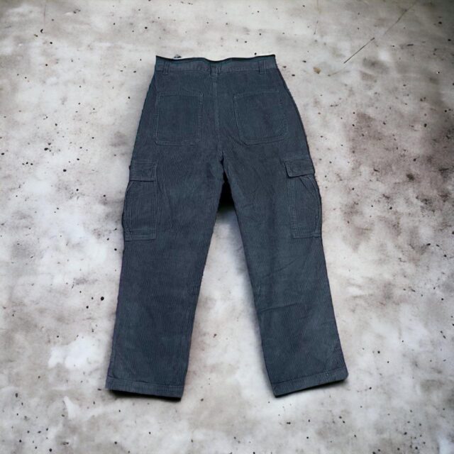 Mens Absent Black Corduroy Cargo Pants - M