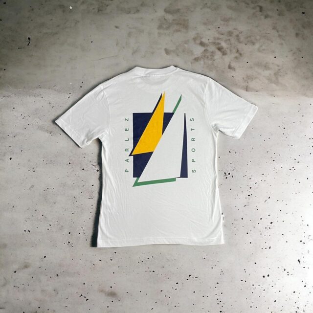 Men's White Parlez Spell Out Skate Tshirt - S