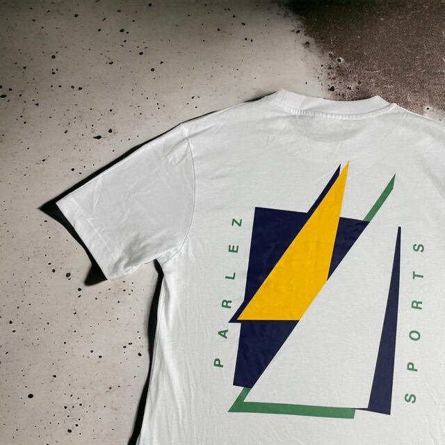 Men's White Parlez Spell Out Skate Tshirt - S