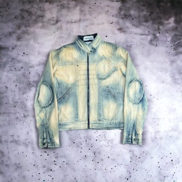 Vintage Y2K Streetwear Biker Denim Jacket - XL