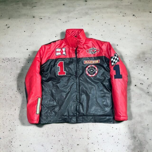 Vintage Y2K Moto Racing Biker Jacket - M