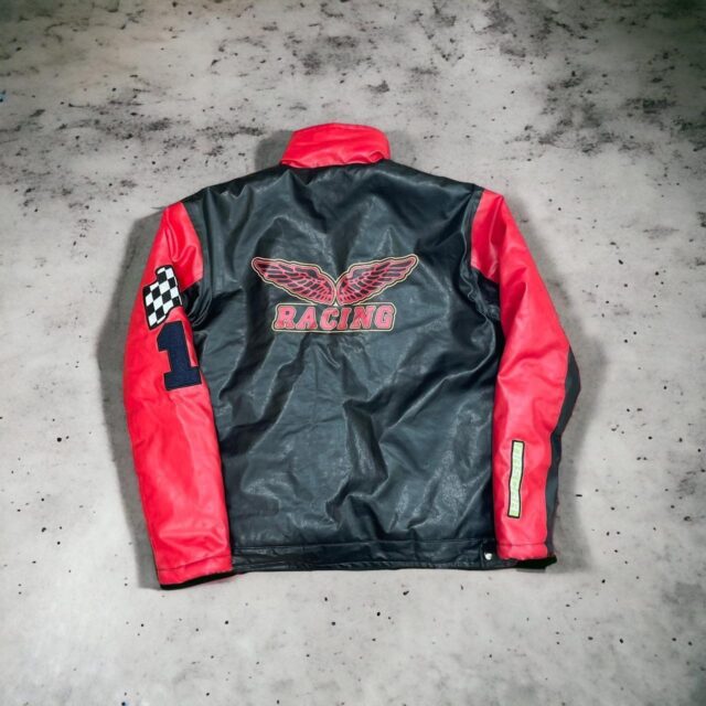 Vintage Y2K Moto Racing Biker Jacket - M