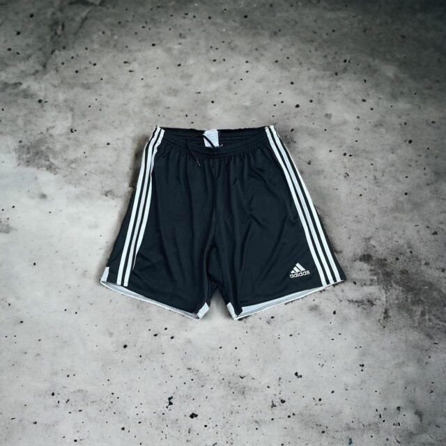 Men's Black x White Adidas Sports Shorts - L