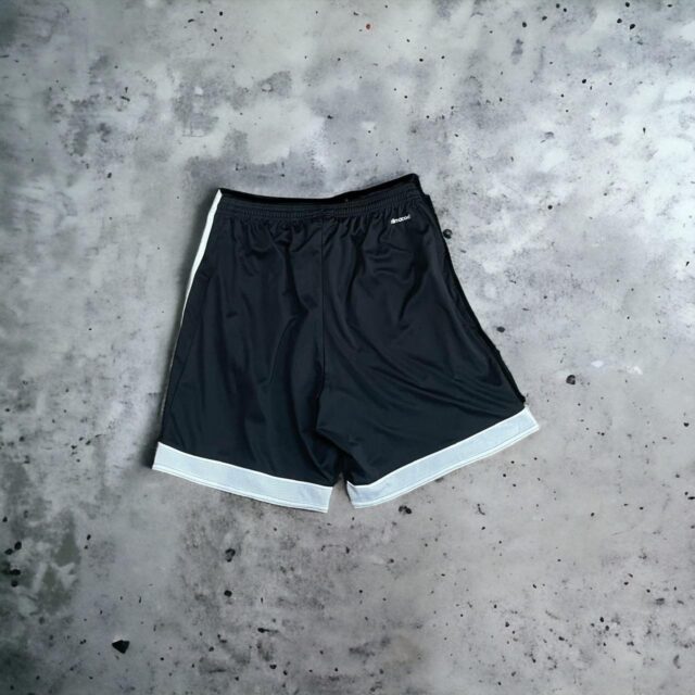 Men's Black x White Adidas Sports Shorts - L