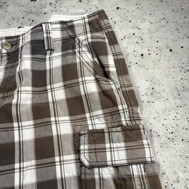 Vintage Men's Checked Cargo Clock House Shorts - M