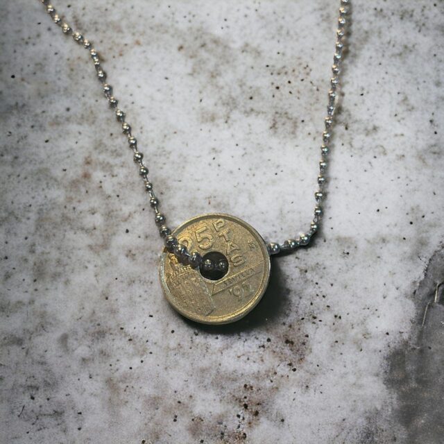 Vintage 90s Spanish Coin Necklace