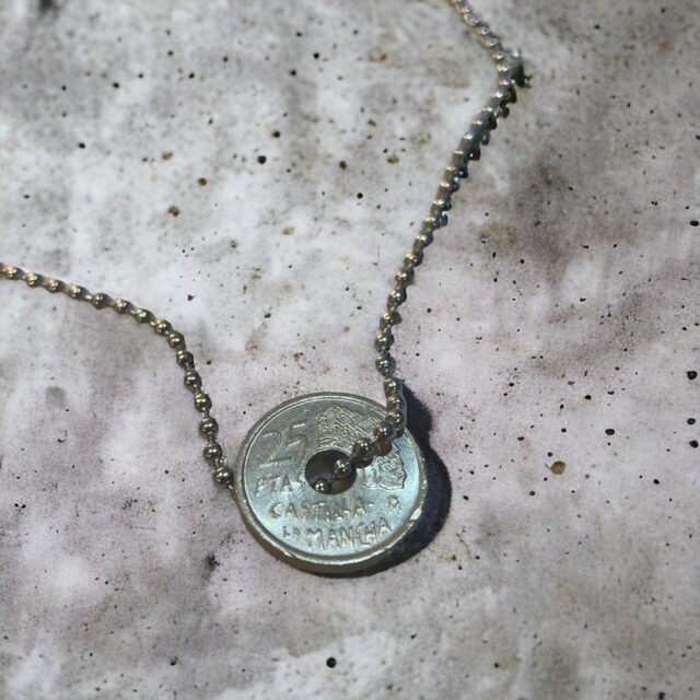 Vintage Spanish Peseta Coin Necklace