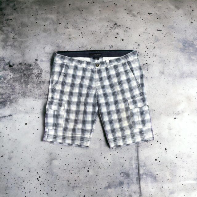 Vintage Y2K Men's Calvin Klein Checked Cargo Shorts - XXL