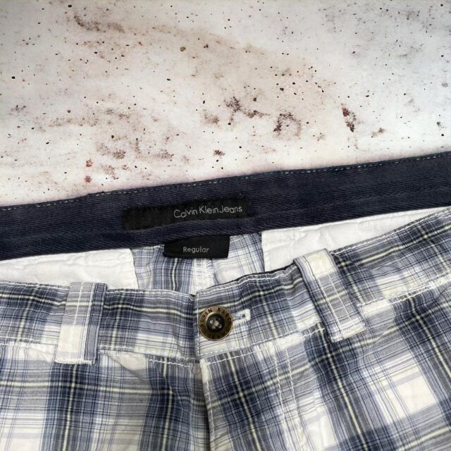 Vintage Y2K Men's Calvin Klein Checked Cargo Shorts - XXL