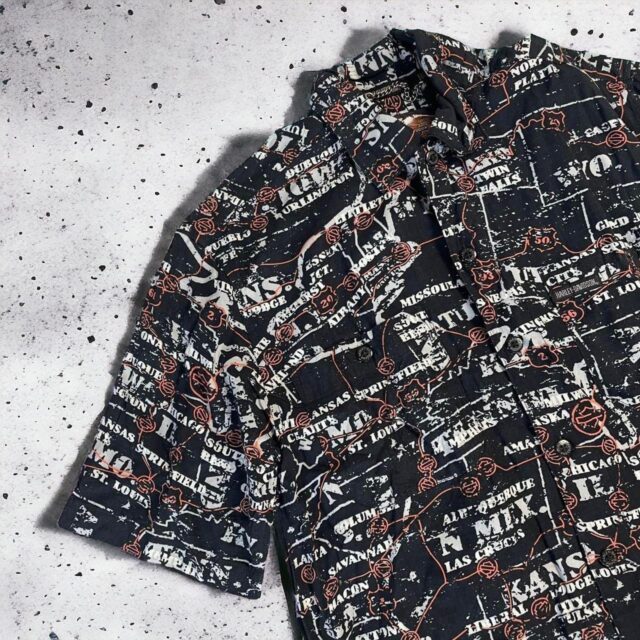 Men's Vintage Harley Davidson Button Up Shirt - S