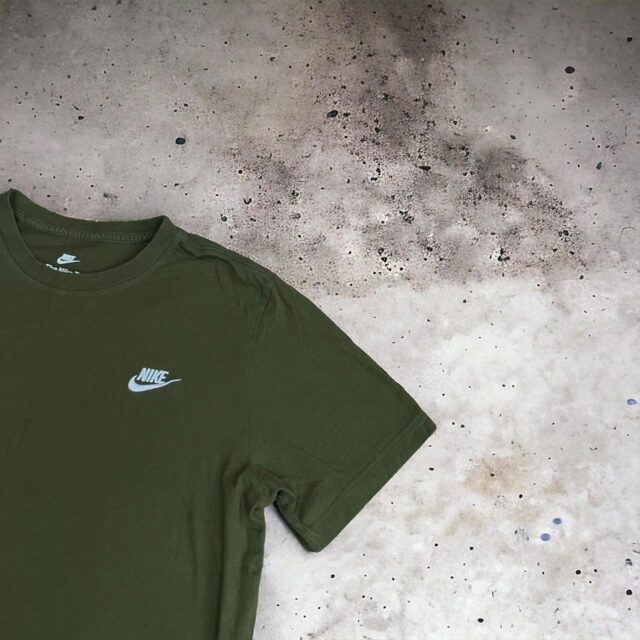 Men's Khaki Green Nike Embroidered Spell Out Tshirt - M