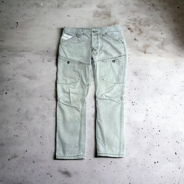 Mens Vintage Baggy Crosshatch Y2K Dagger Jeans - 34"