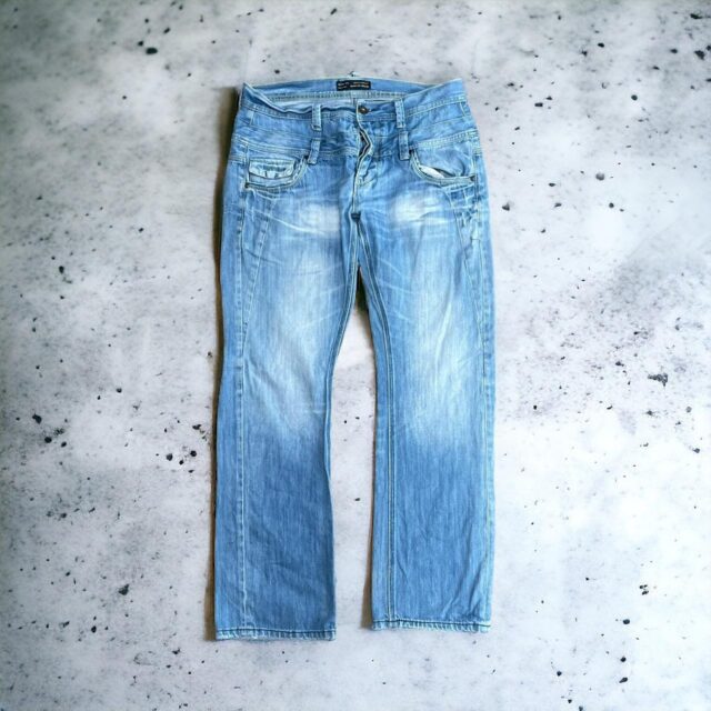 Mens Vintage Baggy Y2K Blue INC Jeans - 34"