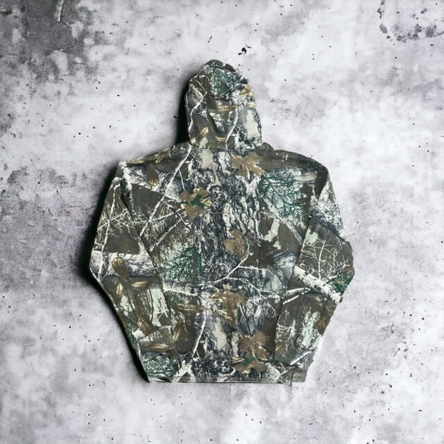Vintage Y2K Men's RealTree Patterned Zip Up Hoodie - XL