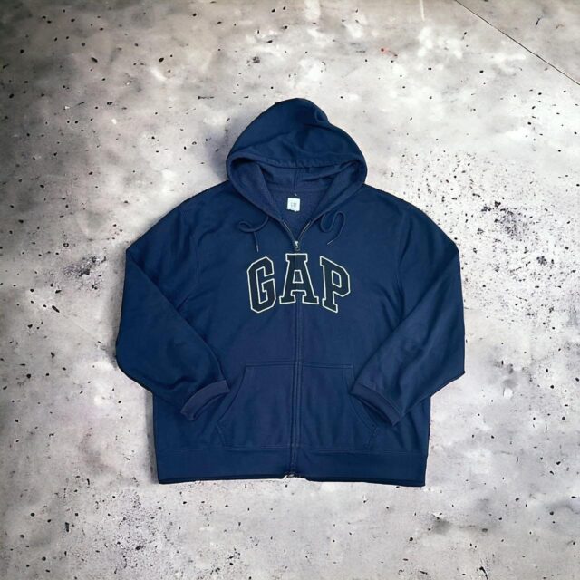 Men's Vintage Y2K Navy Blue Gap Hoodie - XXL