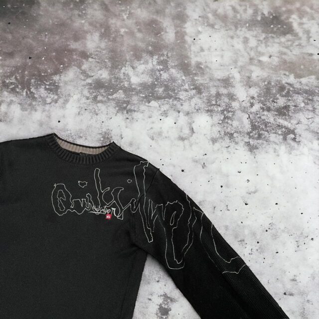 Men's Vintage Y2K Black Knitted Quiksilver Jumper - S