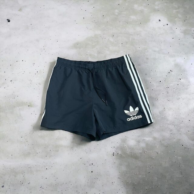 Men's Black Adidas Spell Out Swim Shorts - M