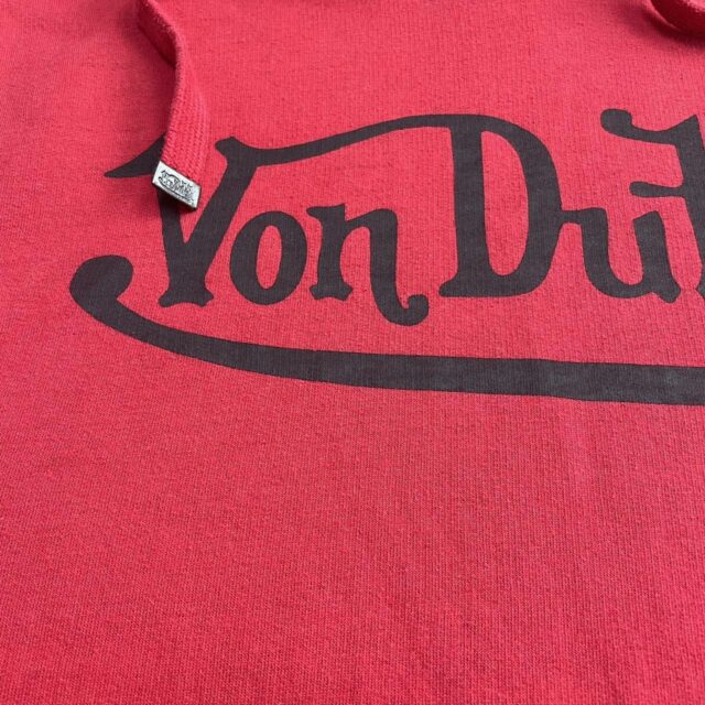Men's Y2K Red Von Dutch Spell Out Hoodie - L