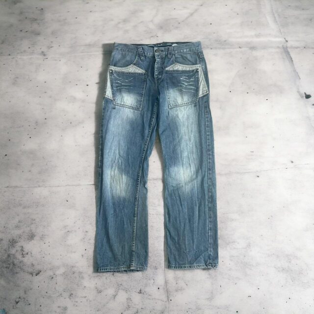 Men's Vintage Y2K Baggy Patchwork Denim Jeans - 32"