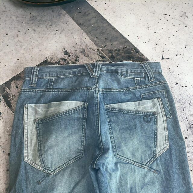Men's Vintage Y2K Baggy Patchwork Denim Jeans - 32"