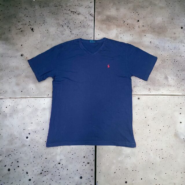 Men's Vintage Polo Ralph Lauren Navy Blue Tshirt - XL