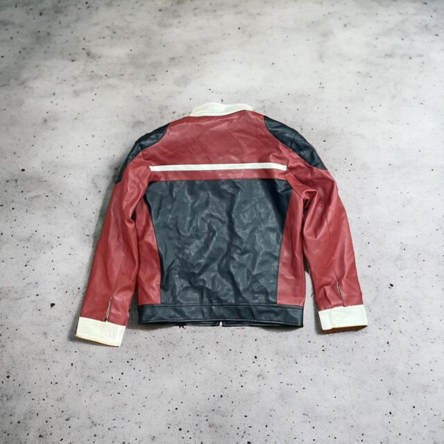 Vintage Men's Y2K Faux Leather Moto Bike Jacket - M