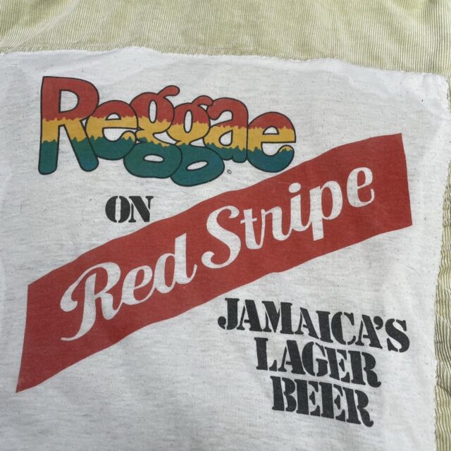 Vintage 90s Reworked Corduroy Red Stripe Reggae Jacket - XL