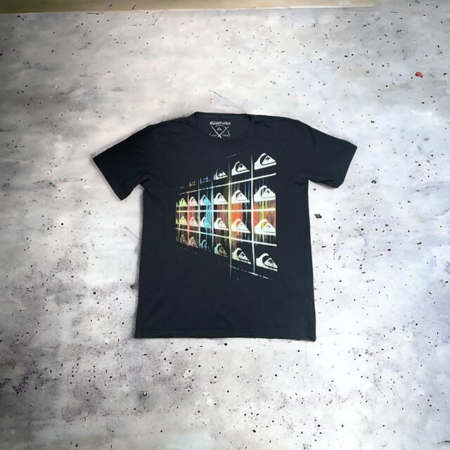 Men's Black Y2K Quiksilver Graphic Print Tshirt - XL
