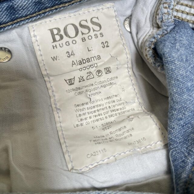 Men's Vintage Y2K Hugo Boss Blue Denim Jeans - 34"