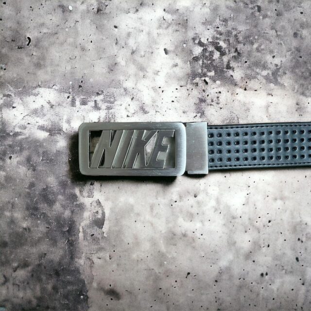 Vintage Y2K Black Nike Spell Out Leather Belt