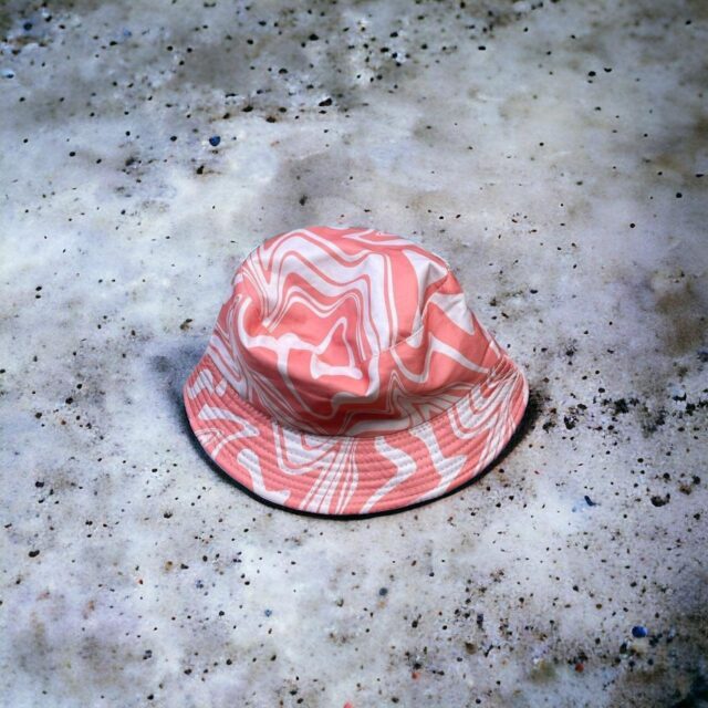 Unisex Pastel Peach Wave Patterned Bucket Hat