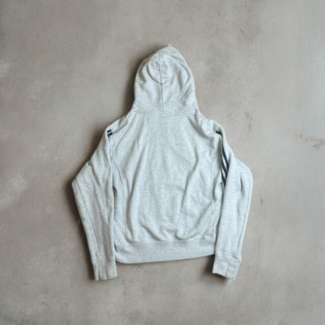 Unisex Grey Embroidered Trefoil Adidas Hoodie - M