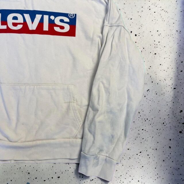 Men's Y2K Levi's Spell Out White Hoodie - S