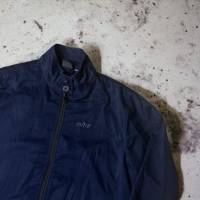 Men's Vintage 90s Mitre Navy Blue Harrington Jacket - L