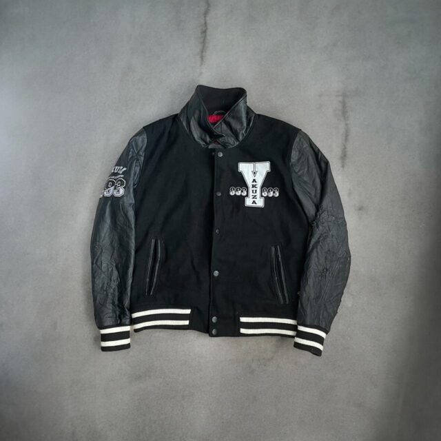 Vintage 90s Japanese Yakuza Varsity Bomber Jacket - XXL
