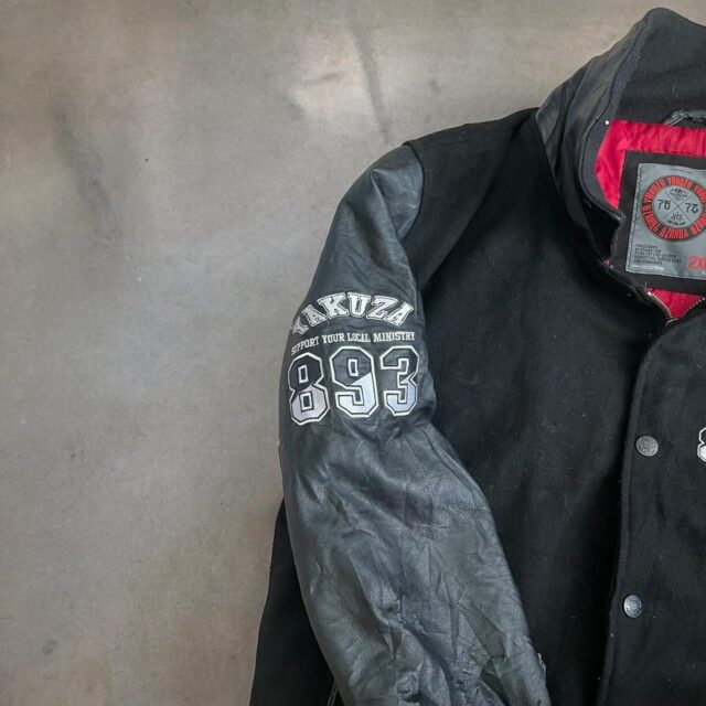 Vintage 90s Japanese Yakuza Varsity Bomber Jacket - XXL