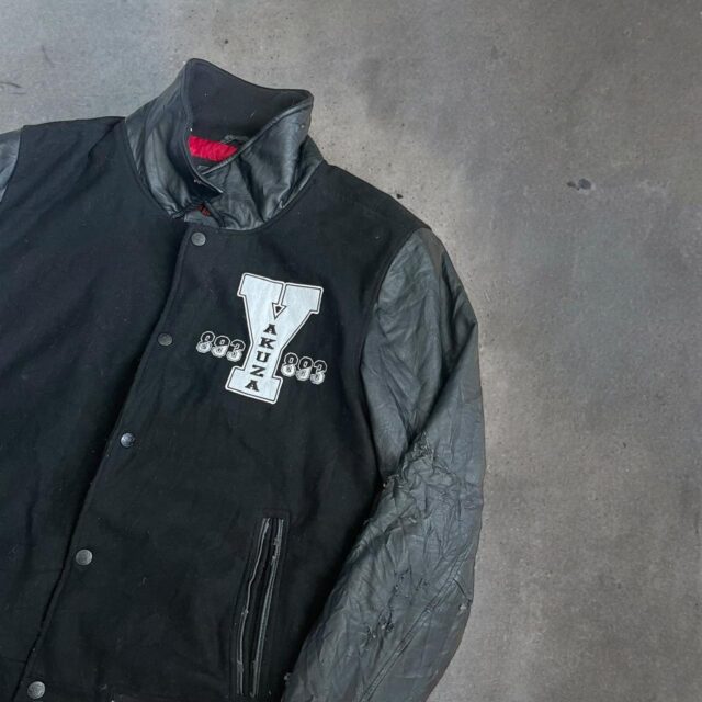 Vintage 90s Japanese Yakuza Varsity Bomber Jacket - XXL
