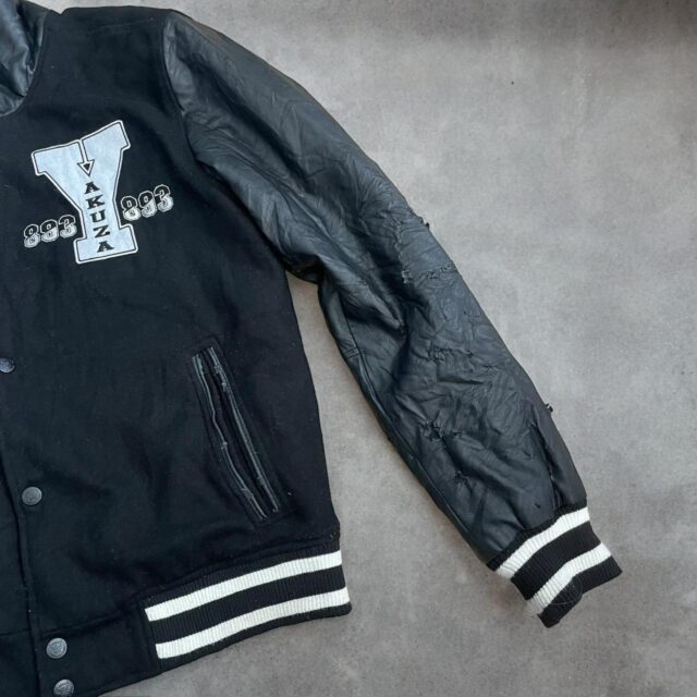 Vintage 90s Japanese Yakuza Varsity Bomber Jacket - XXL