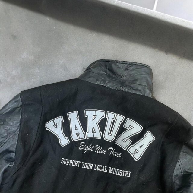 Vintage 90s Japanese Yakuza Varsity Bomber Jacket - XXL