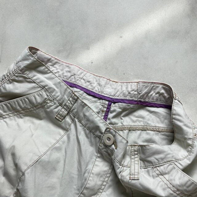 Men's Vintage Y2K Beige Cargo Utility 3/4 Shorts - 34"
