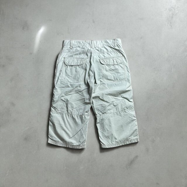 Men's Vintage Y2K Beige Cargo Utility 3/4 Shorts - 34"