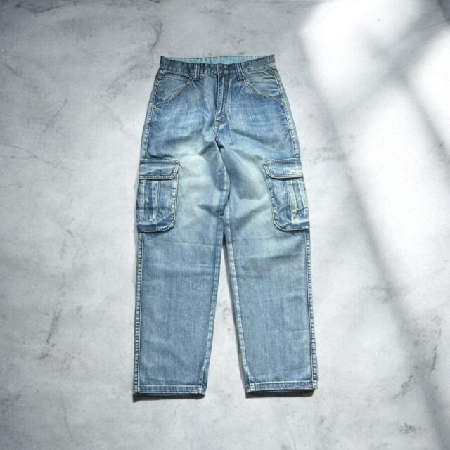 Mend's Vintage Y2K Baggy Denim Cargo Jeans - 30"