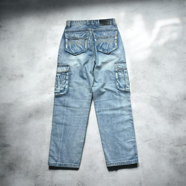 Mend's Vintage Y2K Baggy Denim Cargo Jeans - 30"