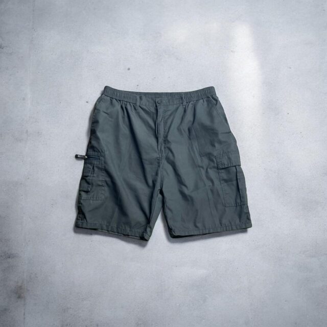 Mens Vintage Y2K Grey Utility Cargo Shorts - XXL